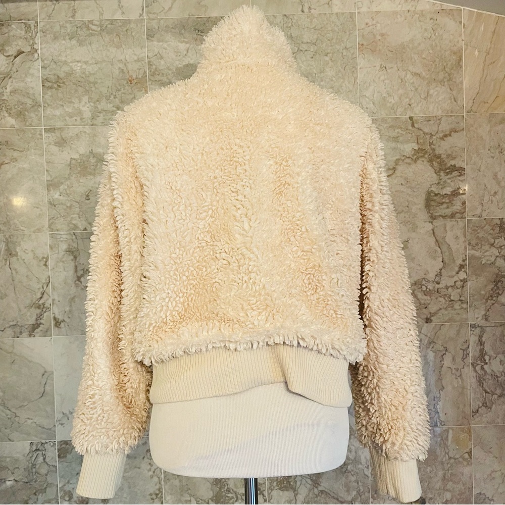 ZARA trf collection Fuzzy Zip Up Bomber Jacket - Picture 5 of 7